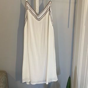 White slip dress with bead detail